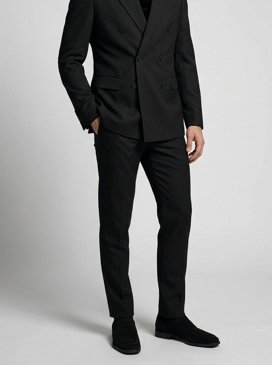 Men's Classic Wrap Front Single Button Blazer with Peak Lapels