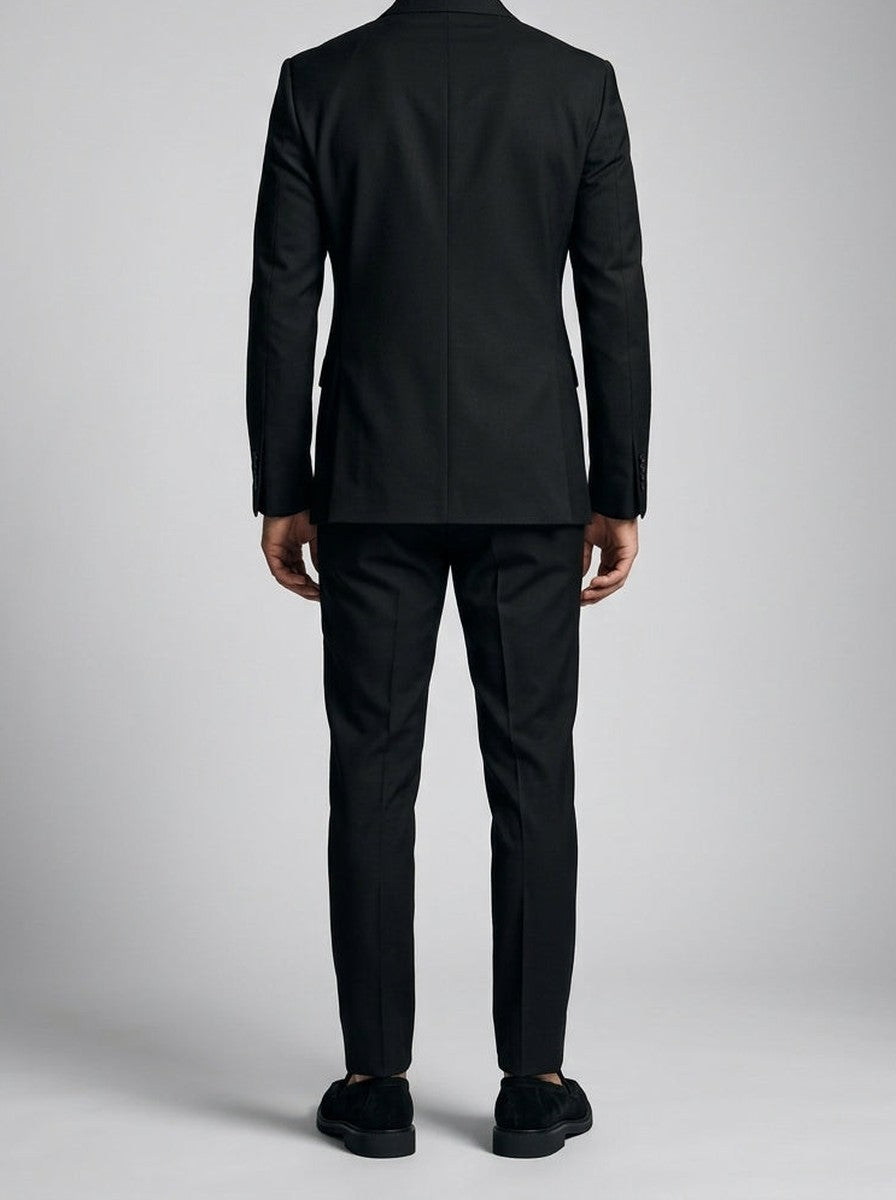 Men's Classic Wrap Front Single Button Blazer with Peak Lapels