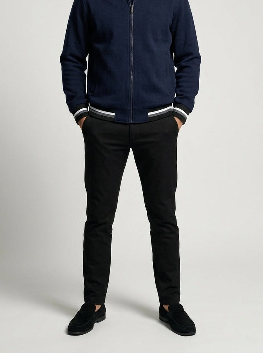 Men's Contrast Stripe Bomber Jacket