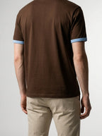 Men's Contrast Trim Cotton Crew Neck T-Shirt