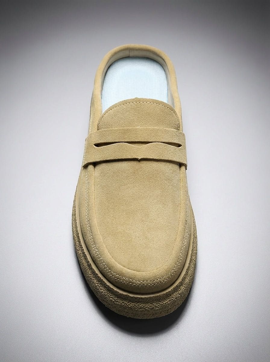 Men's Crepe Sole Penny Strap Loafer Mules