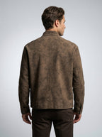 Men's Distressed Textured Moto Jacket