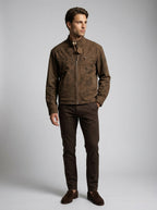Men's Distressed Textured Moto Jacket