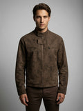 Men's Distressed Textured Moto Jacket