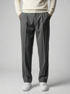Men's Double Pleat Wide Leg Trousers