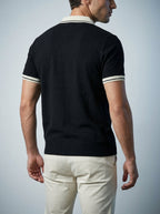 Men's Gauge Knit Quarter Zip Polo Shirt