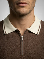 Men's Gauge Knit Quarter Zip Polo Shirt