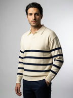 Men's Gauge Long Sleeve Knit Polo Shirt
