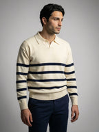 Men's Gauge Long Sleeve Knit Polo Shirt