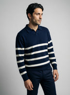 Men's Gauge Long Sleeve Knit Polo Shirt