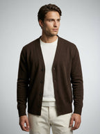 Men's Gauge V Neck Button Through Cardigan