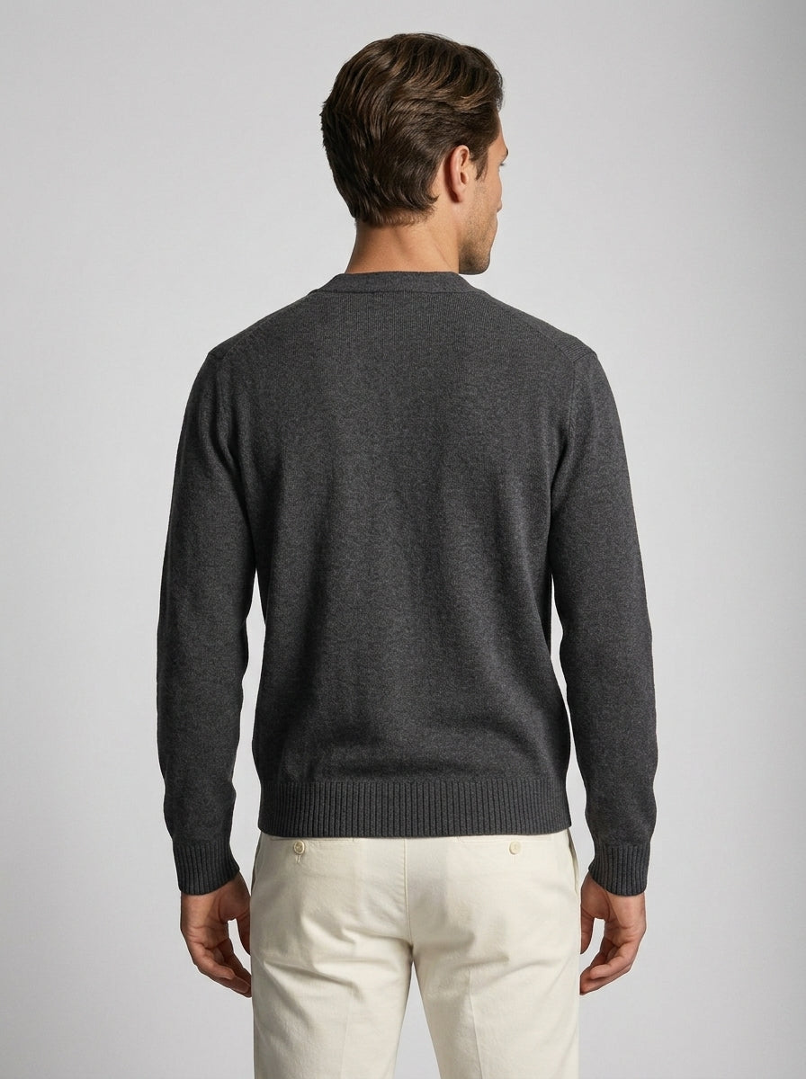 Men's Gauge V Neck Button Through Cardigan