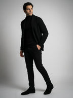 Men's Heavy Rib Knit Shawl Collar Cardigan