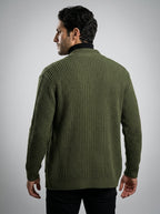Men's Heavy Rib Knit Shawl Collar Cardigan