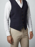 Men's Herringbone Single Breasted Wedding Waistcoat