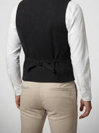 Men's Herringbone Single Breasted Wedding Waistcoat