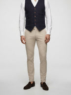 Men's Herringbone Single Breasted Wedding Waistcoat