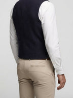 Men's Herringbone Single Breasted Wedding Waistcoat