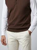 Men's Knit Button Front Sleeveless Polo Shirt