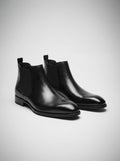 Men's Leather Chelsea Boots with Square Toe