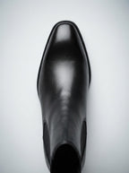 Men's Leather Chelsea Boots with Square Toe