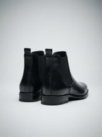 Men's Leather Chelsea Boots with Square Toe
