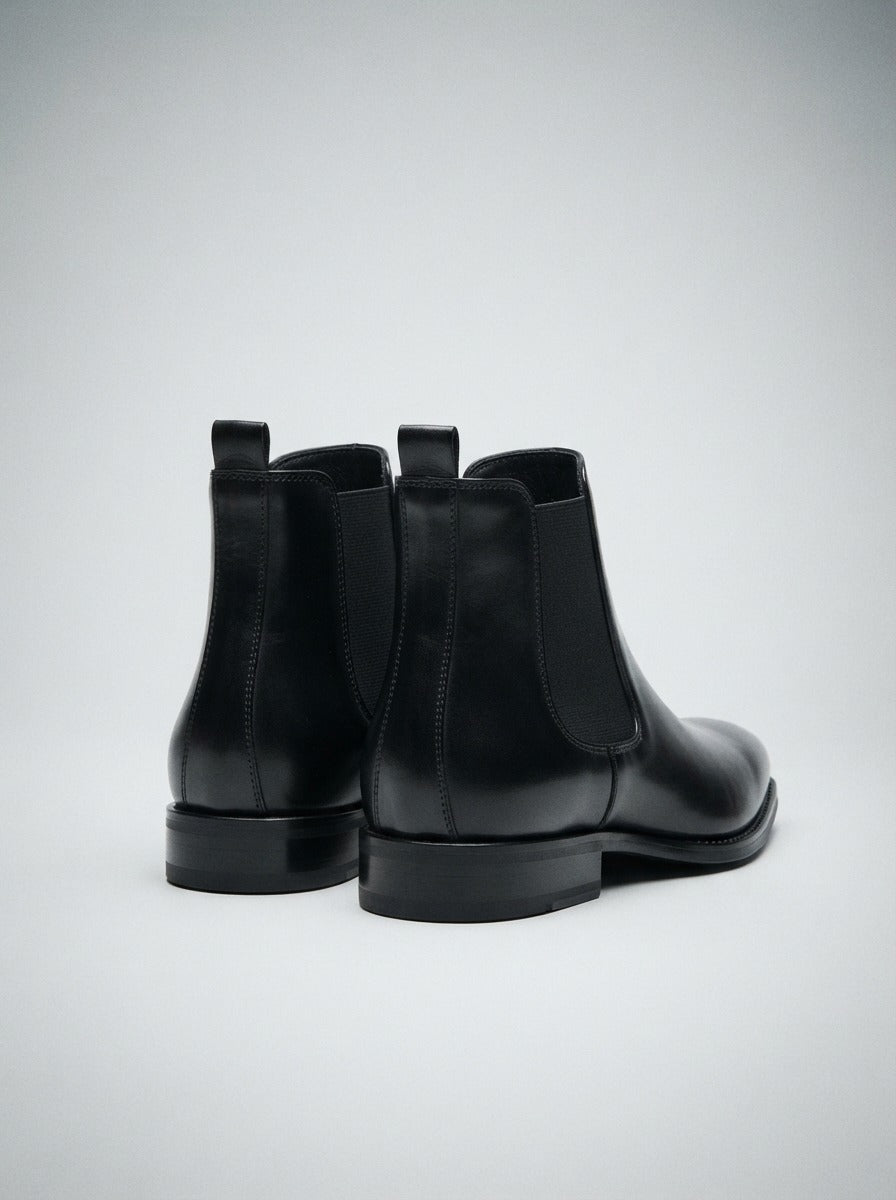 Men's Leather Chelsea Boots with Square Toe