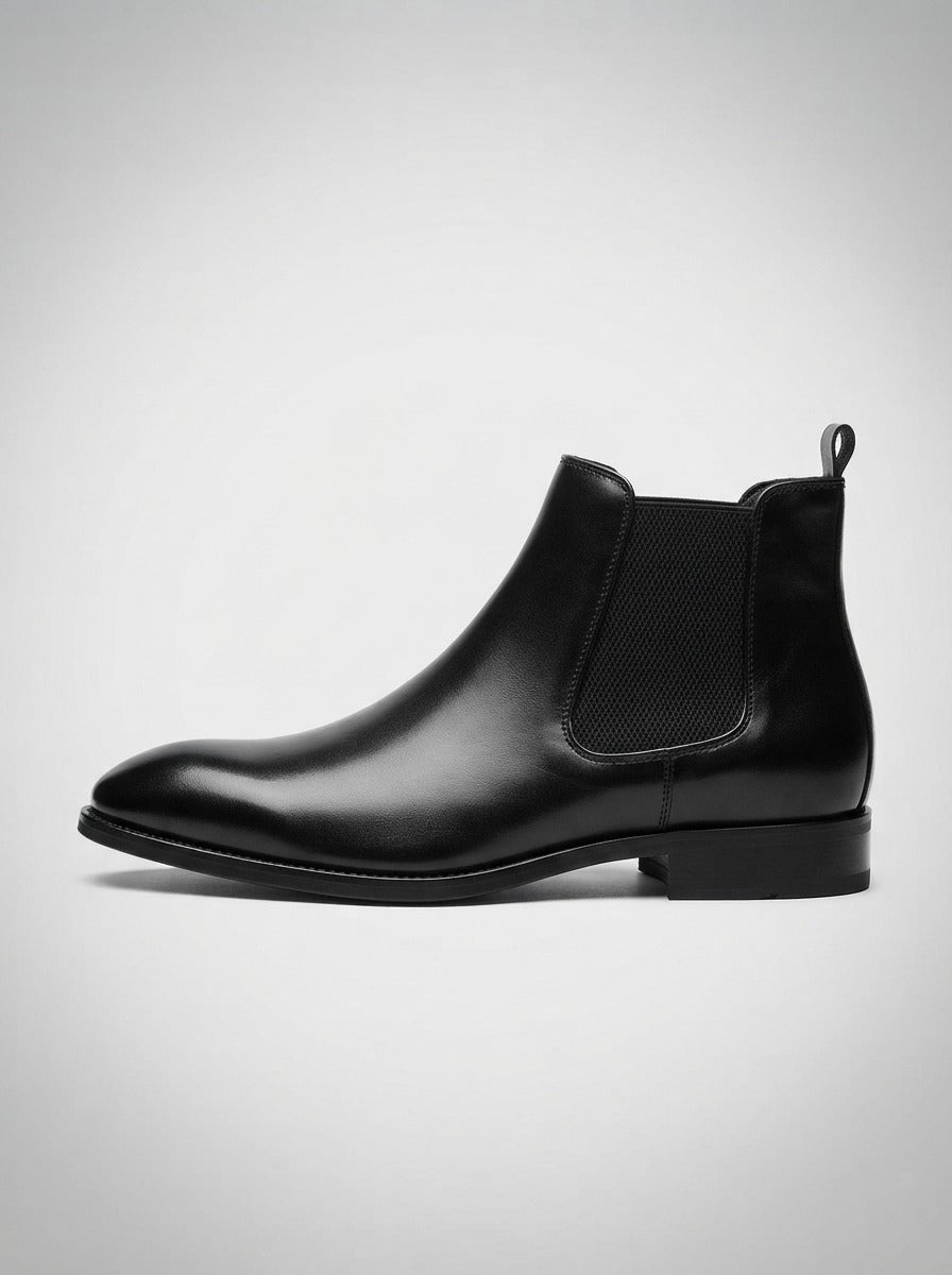 Men's Leather Chelsea Boots with Square Toe