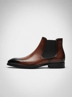 Men's Leather Chelsea Boots with Square Toe