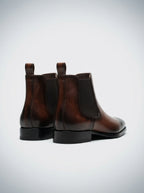 Men's Leather Chelsea Boots with Square Toe