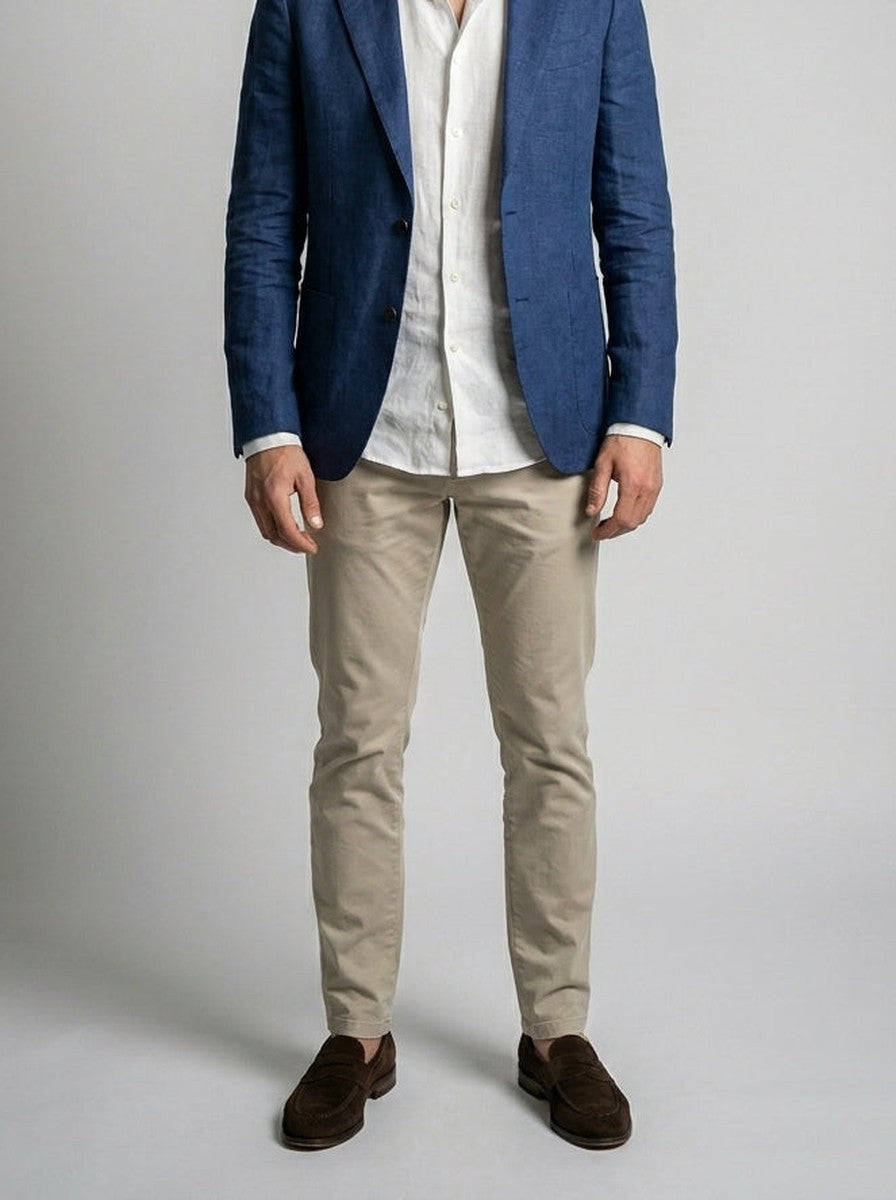 Men's Linen Blend Notch Lapel Blazer