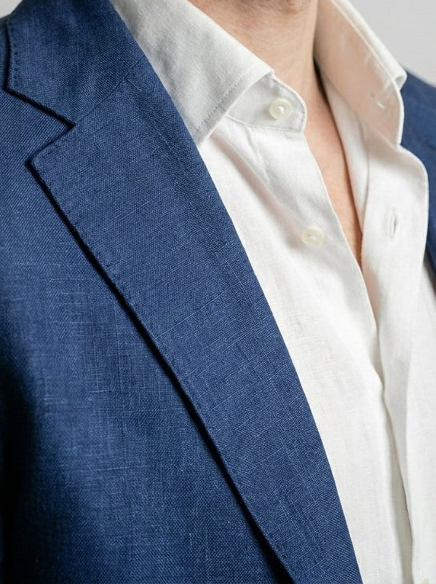 Men's Linen Blend Notch Lapel Blazer