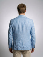 Men's Linen Blend Notch Lapel Two Button Blazer