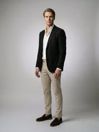 Men's Linen Blend Notch Lapel Two Button Blazer
