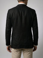 Men's Linen Blend Notch Lapel Two Button Blazer