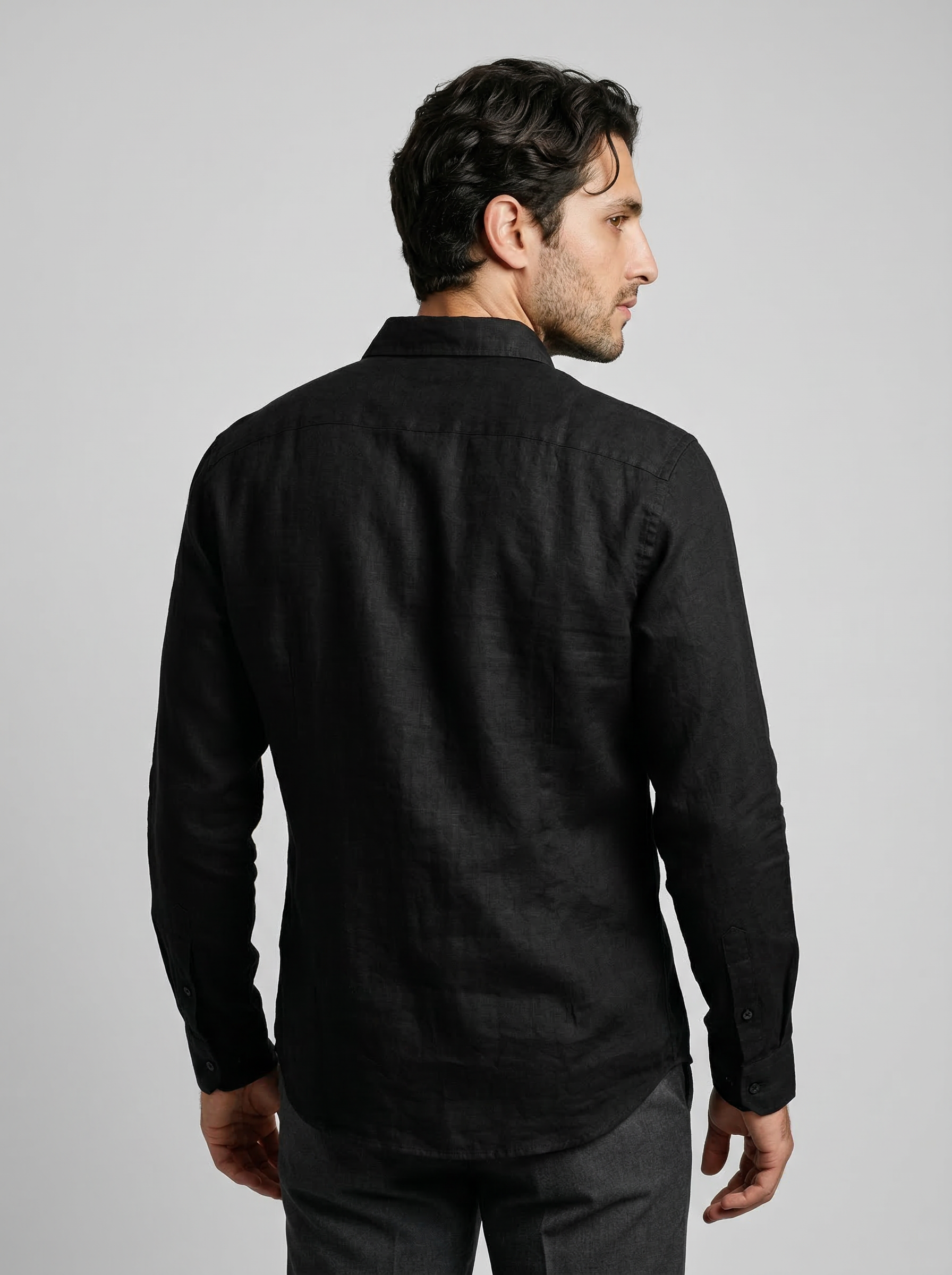 Men's Linen Cotton Camp Collar Shirt