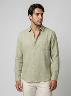 Men's Linen Cotton Camp Collar Shirt
