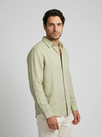 Men's Linen Cotton Camp Collar Shirt