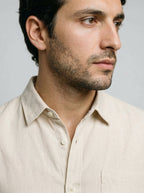 Men's Linen Cotton Camp Collar Shirt