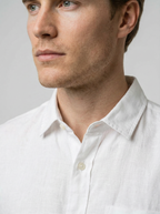 Men's Linen Cotton Camp Collar Short Sleeve Shirt