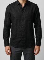 Men's Linen Cotton Camp Collar Short Sleeve Summer Shirt