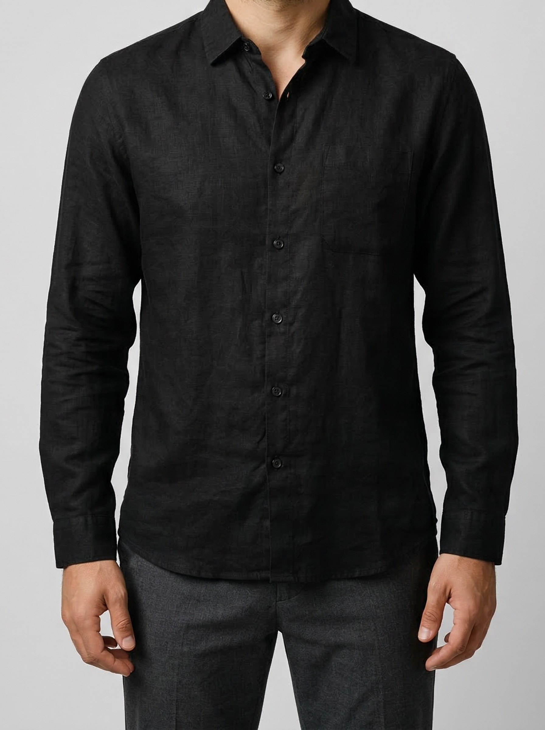 Men's Linen Cotton Camp Collar Short Sleeve Summer Shirt