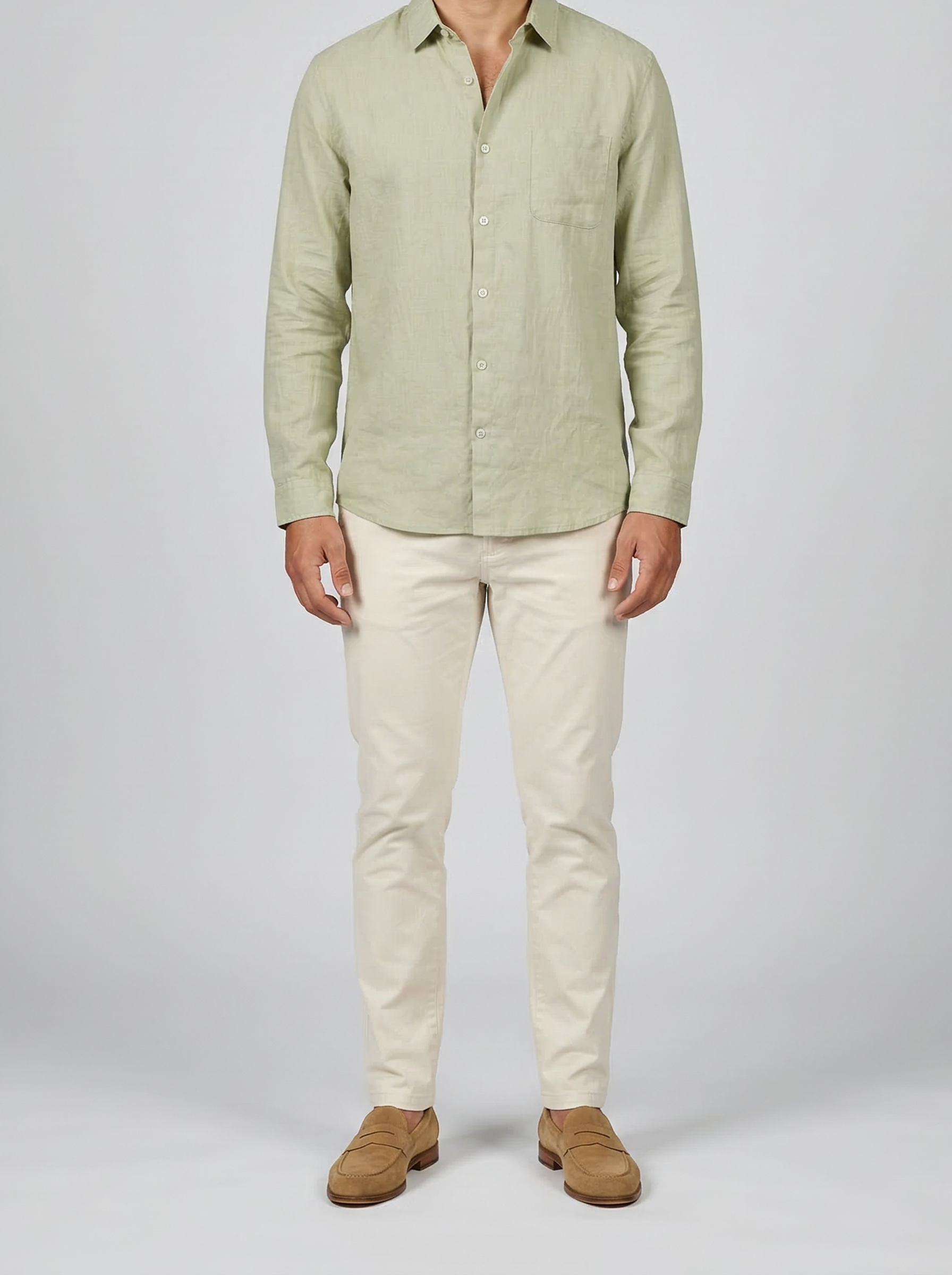Men's Linen Cotton Camp Collar Short Sleeve Summer Shirt