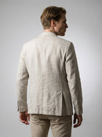 Men's Linen Notch Lapel Patch Pocket Blazer
