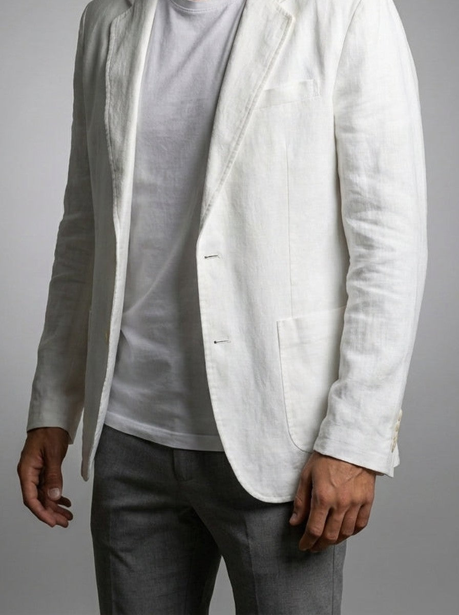 Men's Linen Notch Lapel Summer Blazer