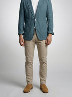 Men's Linen Notch Lapel Two Button Summer Blazer