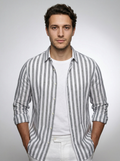 Men's Long Sleeve Striped Cotton Shirt
