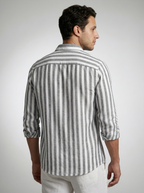 Men's Long Sleeve Striped Cotton Shirt