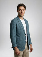 Men's Notch Lapel Linen Blazer