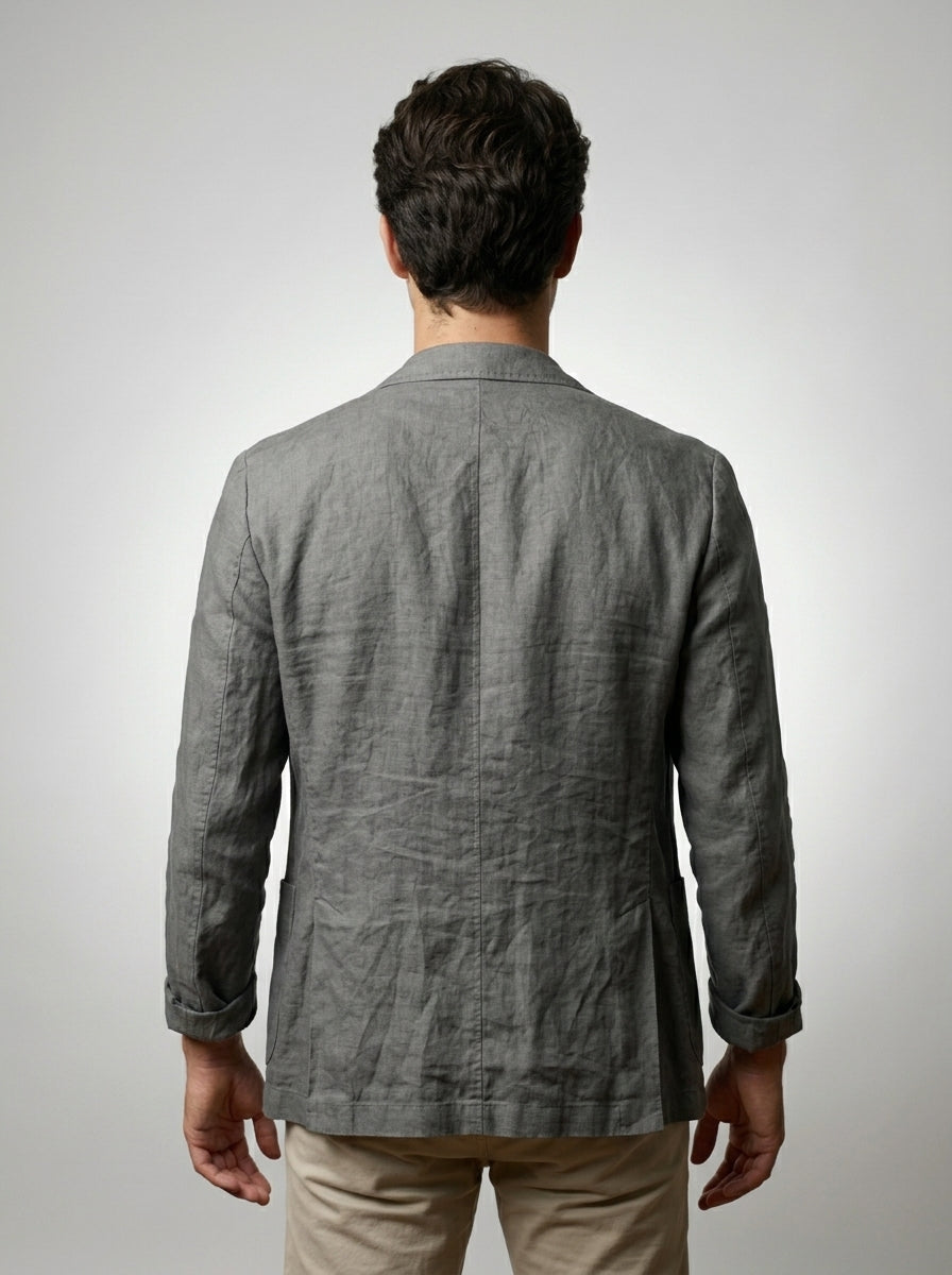 Men's Notch Lapel Linen Blazer